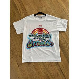 Coca-Cola Women's White Graphic T-Shirt "Have A Coke And A Smile" M (7-9)